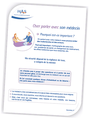 brochure patient oser parler avec son medecin