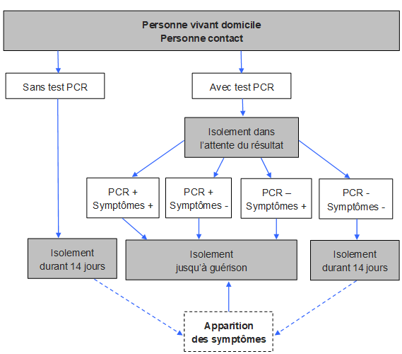 Arbre décisionnel adoption des meilleures conditions d'isolement en cas d'infection